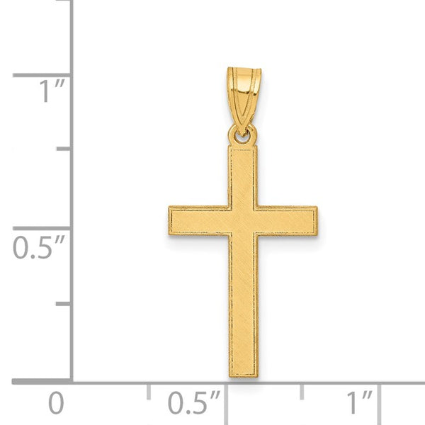 14KT Yellow Gold 25X12MM Cross Pendant-Chain Not Included