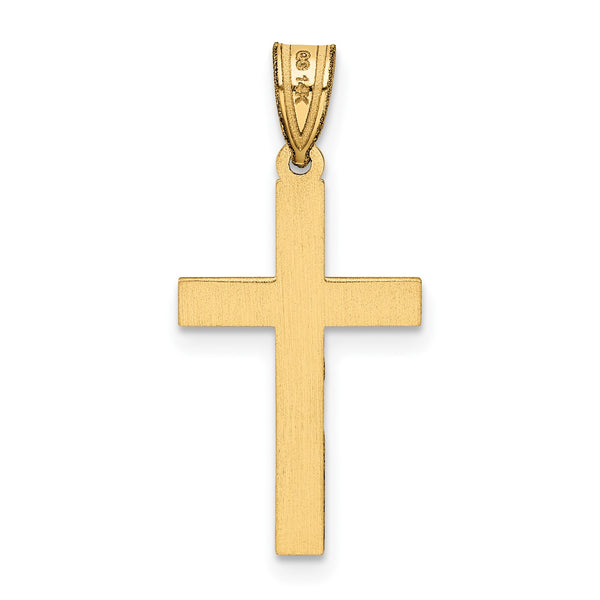 14KT Yellow Gold 25X12MM Cross Pendant-Chain Not Included