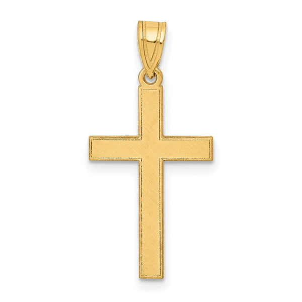 14KT Yellow Gold 25X12MM Cross Pendant-Chain Not Included
