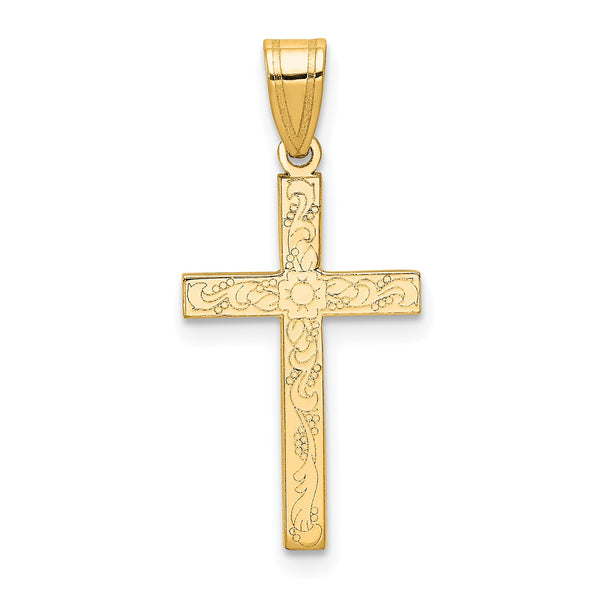 14KT Yellow Gold 25X12MM Cross Pendant-Chain Not Included