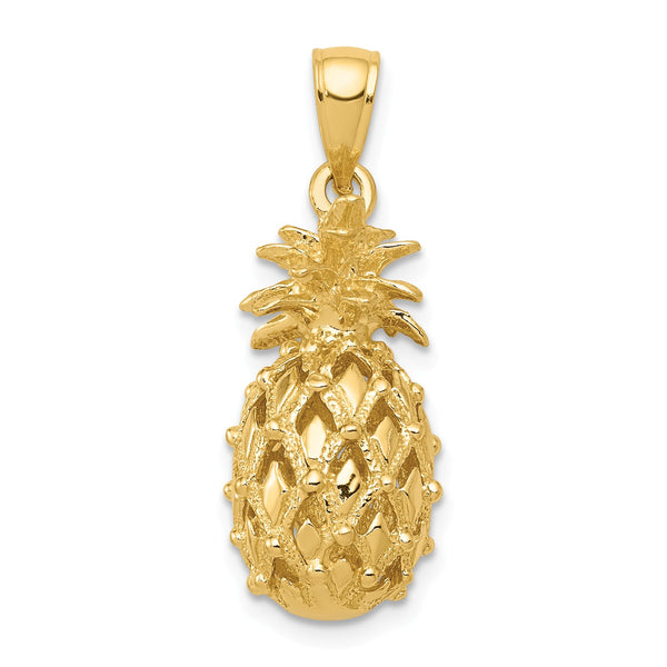 14KT Yellow Gold 26X11MM Pineapple Pendant-Chain Not Included