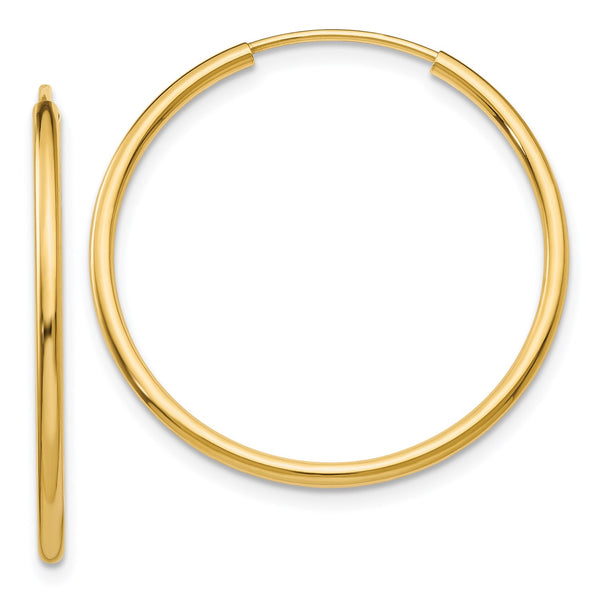 14KT Yellow Gold 26X1.5MM Hoop Earrings