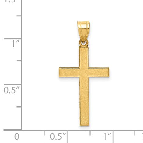 14KT Yellow Gold 28X15MM Cross Pendant-Chain Not Included