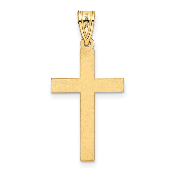 14KT Yellow Gold 28X15MM Cross Pendant-Chain Not Included