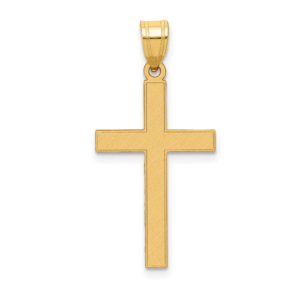 14KT Yellow Gold 28X15MM Cross Pendant-Chain Not Included