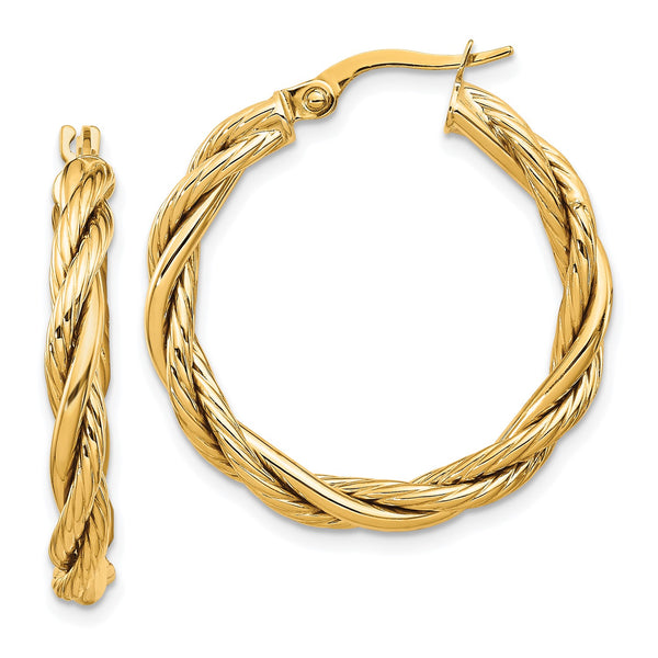 14KT Yellow Gold 28X27MM Hoop Earrings