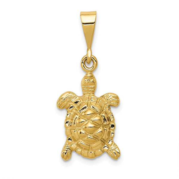 14KT Yellow Gold 29X11MM Sea Turtle Pendant-Chain Not Included