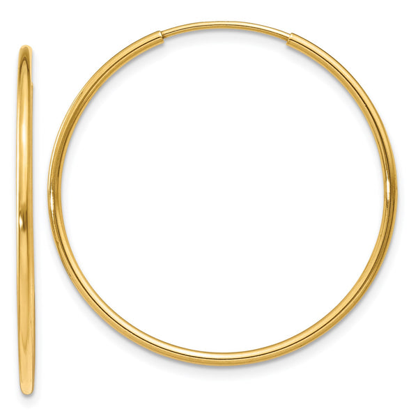 14KT Yellow Gold 30X1.25MM Hoop Earrings