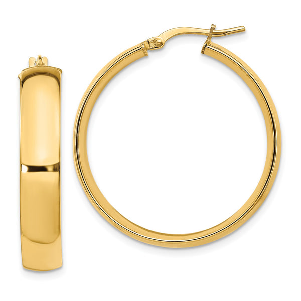 14KT Yellow Gold 32X29MM Hoop Earrings