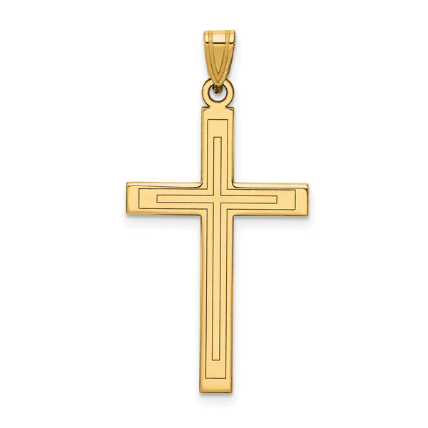 14KT Yellow Gold 36X19MM Cross Pendant-Chain Not Included