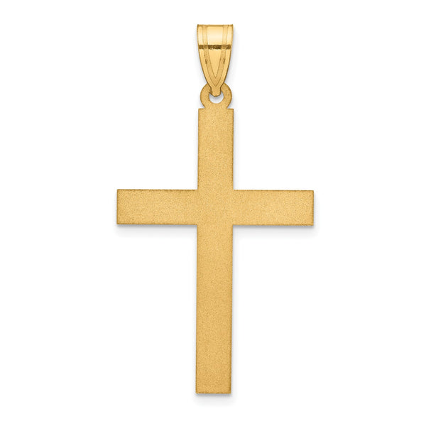 14KT Yellow Gold 38X21MM Cross Pendant-Chain Not Included
