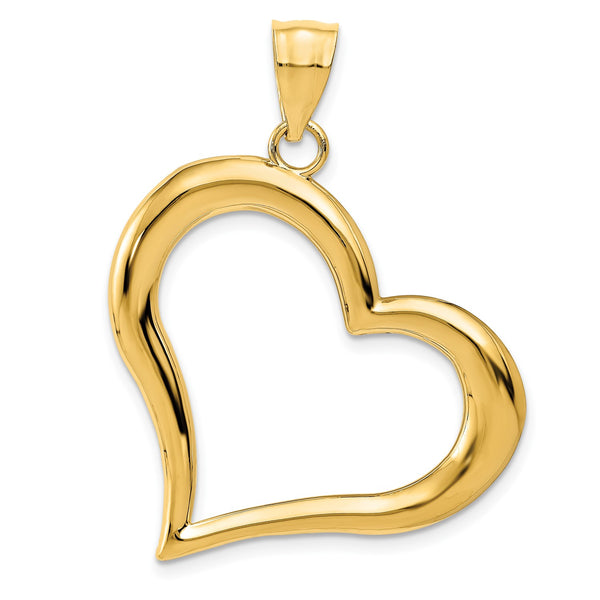 14KT Yellow Gold 38X28MM Heart Pendant-Chain Not Included