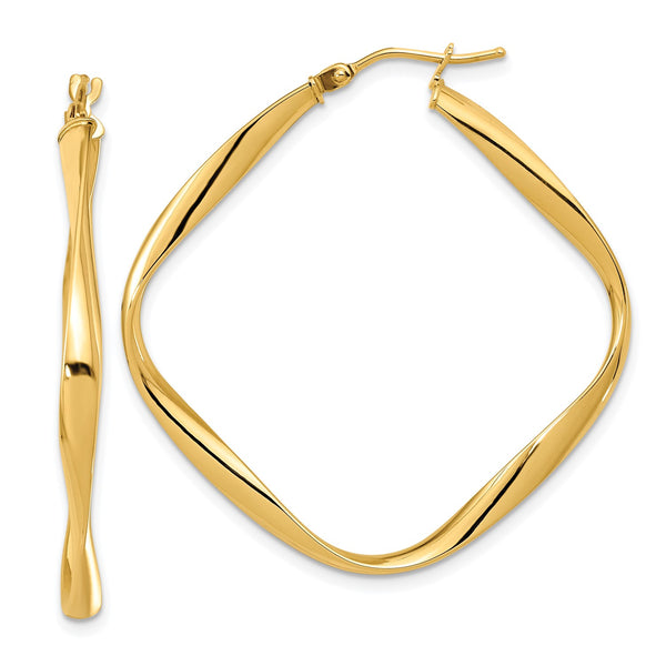 14KT Yellow Gold 40X38MM Hoop Earrings