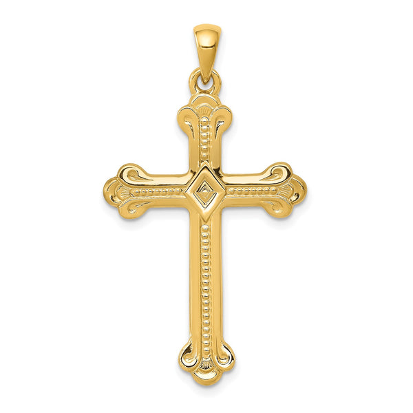 14KT Yellow Gold 41X22MM Cross Pendant-Chain Not Included