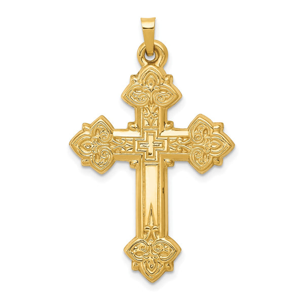 14KT Yellow Gold 42X26MM Cross Pendant-Chain Not Included