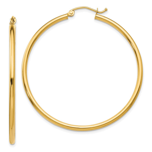 14KT Yellow Gold 45X2MM Hoop Earrings