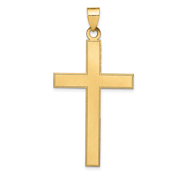 14KT Yellow Gold 48X25MM Cross Pendant-Chain Not Included