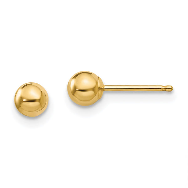 14KT Yellow Gold 4MM Ball Stud Earrings
