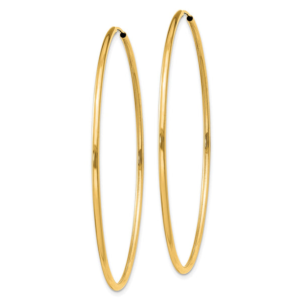 14KT Yellow Gold 51X1.5MM Hoop Earrings