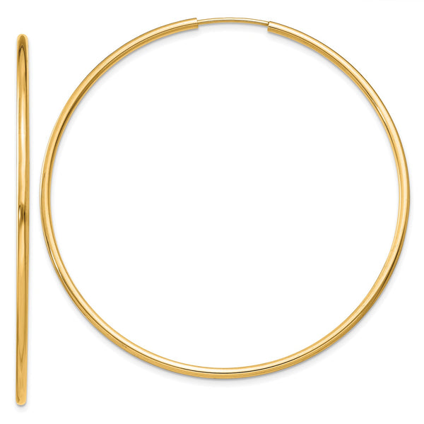 14KT Yellow Gold 51X1.5MM Hoop Earrings