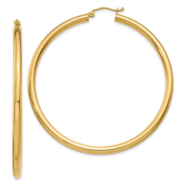 14KT Yellow Gold 55X3MM Hoop Earrings