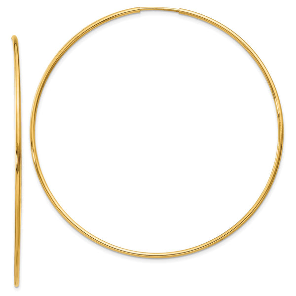 14KT Yellow Gold 58X1.25MM Hoop Earrings