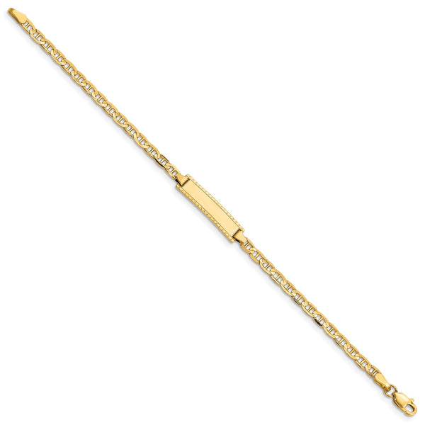 14KT Yellow Gold 6" 5MM Anchor Link ID Bracelet