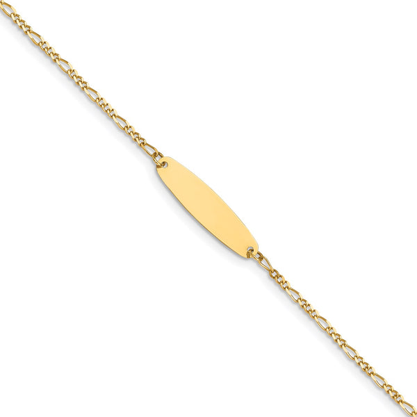 14KT Yellow Gold 6" 4MM Childrens Figaro ID Bracelet