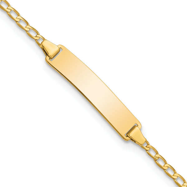 14KT Yellow Gold 6" 4.8MM Childrens Curb ID Bracelet