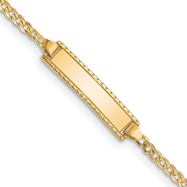 14KT Yellow Gold 6" 5MM Childrens Curb ID Bracelet