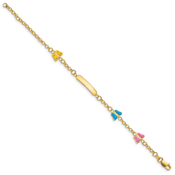 14KT Yellow Gold 6" Children's ID Bracelet w/.5" Extender