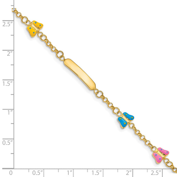 14KT Yellow Gold 6" Children's ID Bracelet w/.5" Extender