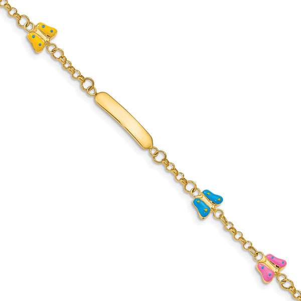 14KT Yellow Gold 6" Children's ID Bracelet w/.5" Extender