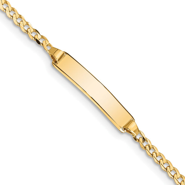 14KT Yellow Gold 6" Childrens Lobster Clasp Curb ID Bracelet