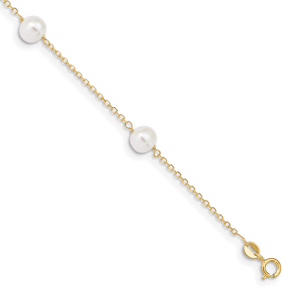 14KT Yellow Gold 7MM Pearl 9" Anklet