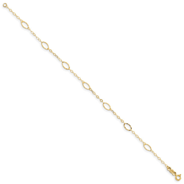 14KT Yellow Gold 7.25" 4MM Fancy Diamond-cut Bracelet