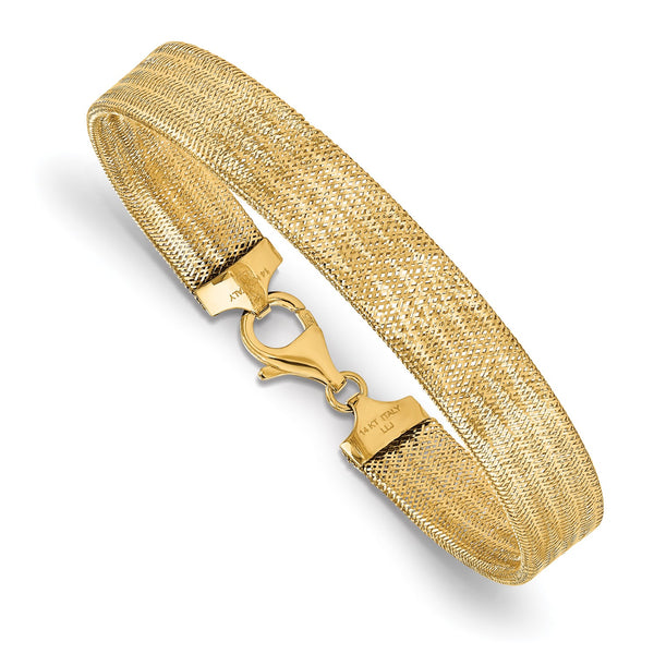 14KT Yellow Gold 7.25" 9MM Mesh Bracelet