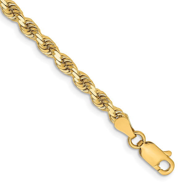 14KT Yellow Gold 7" 3.25MM Rope Bracelet