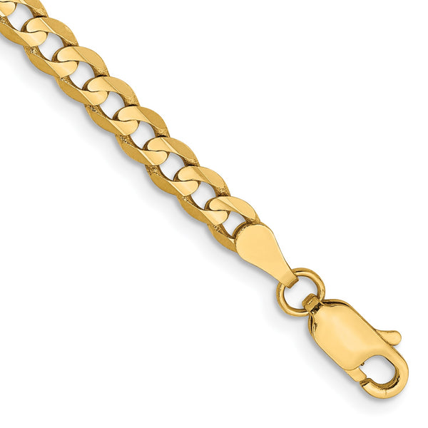 14KT Yellow Gold 7" 3.8MM Lobster Clasp Curb Bracelet