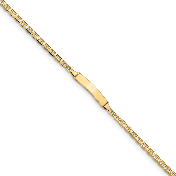 14KT Yellow Gold 7" 4.5MM Anchor Link ID Bracelet