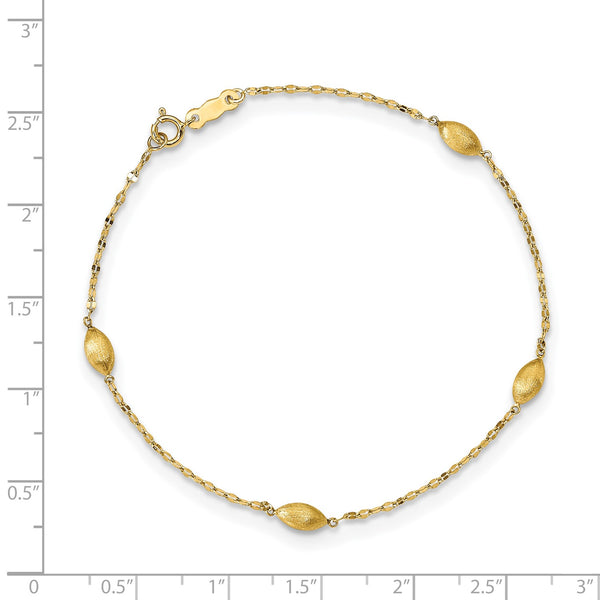 14KT Yellow Gold 7.5" 3.73MM Fancy Diamond-cut Bracelet