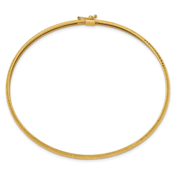 14KT Yellow Gold 7.5" 4MM Flexible Bangle Bracelet