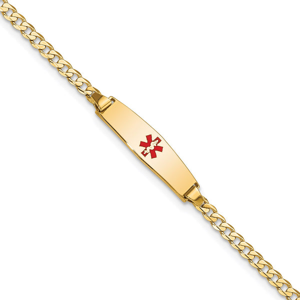 14KT Yellow Gold 7" 5.5MM Medical Curb ID Bracelet
