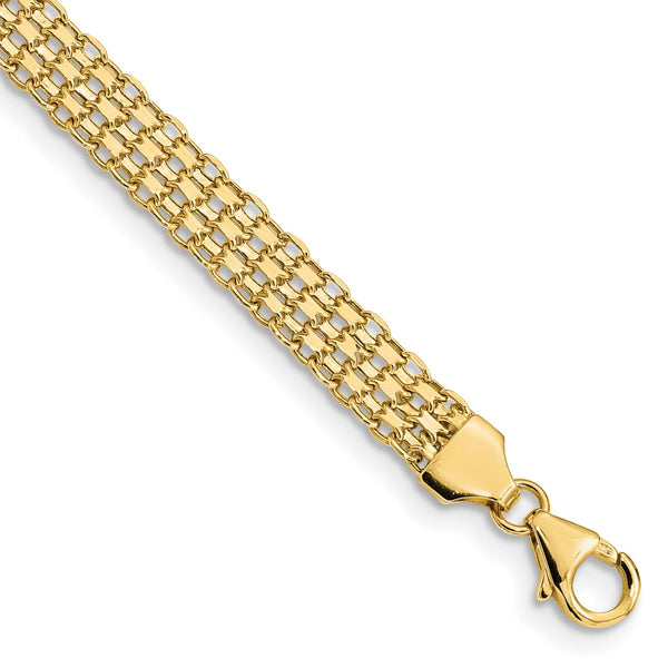 14KT Yellow Gold 7.5" 6.2MM Fancy Bracelet