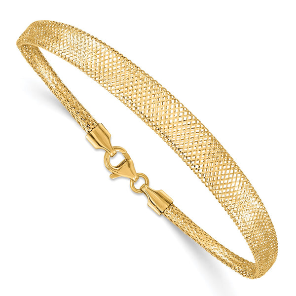 14KT Yellow Gold 7" 6.92MM Fancy Mesh Bracelet