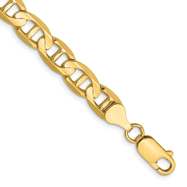 14KT Yellow Gold 7" 7MM Anchor Link Bracelet