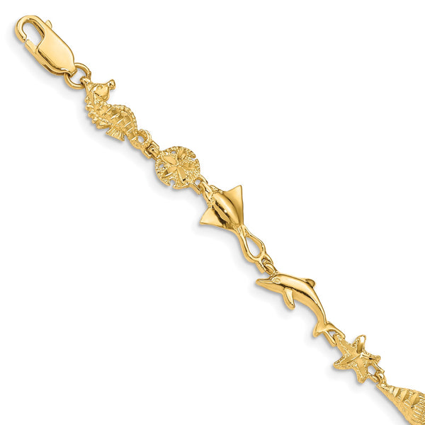 14KT Yellow Gold 7" 8.5MM Bracelet