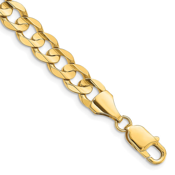 14KT Yellow Gold 7" 8.5MM Curb Bracelet