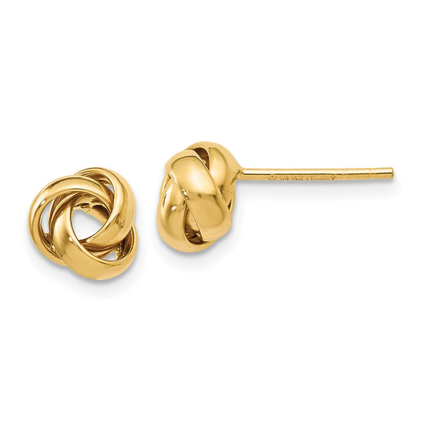 14KT Yellow Gold 8X7MM Stud Earrings
