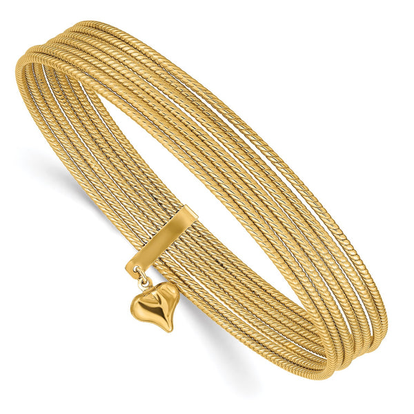 14KT Yellow Gold 8" 1MM Bangle Seminario Bracelet